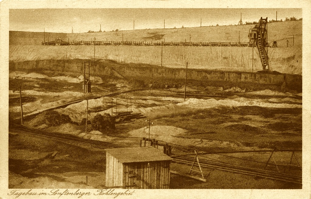 Postkarte Tagebau Senftenberg, 1921, Foto: zeno.org 