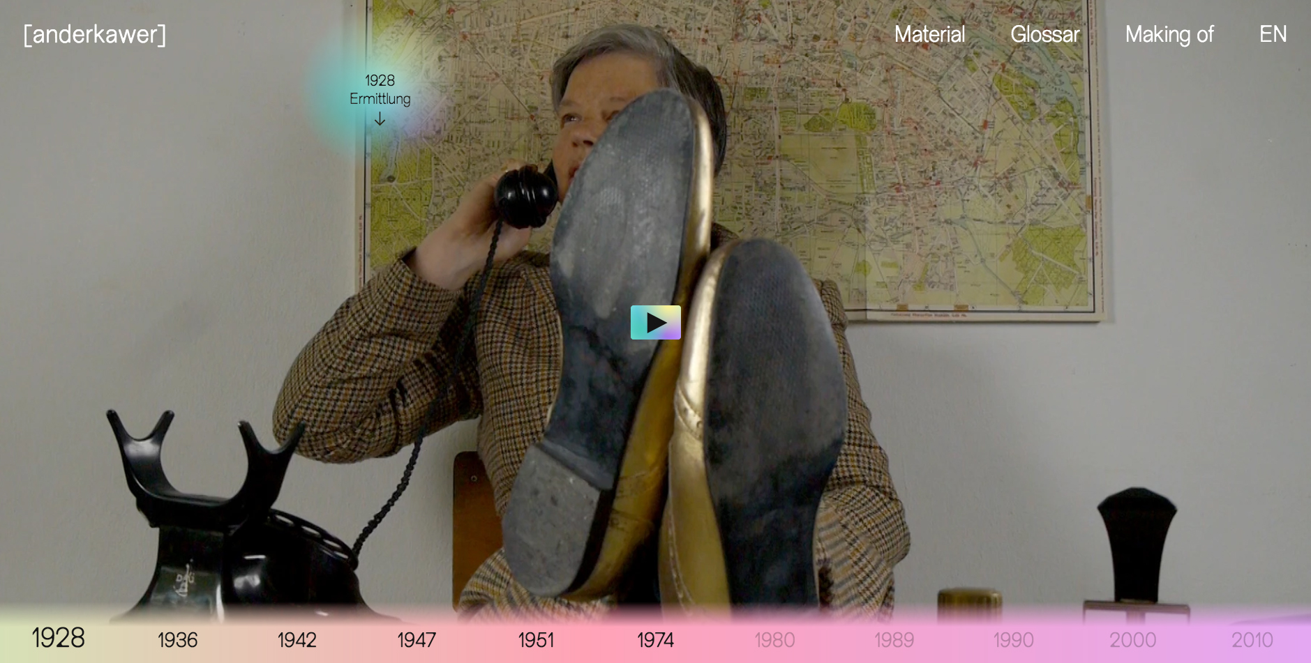  [anderkawer] online Archiv. Screenshot, work in progress seit 2020 (© annettehollywood und VG Bildkunst)